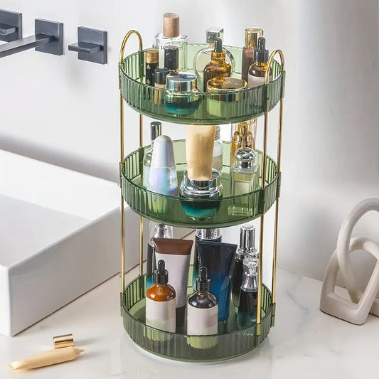 LUXURY 360° VANITY ORGANIZER – ROTATABLE MAKEUP STORAGE HOLDER