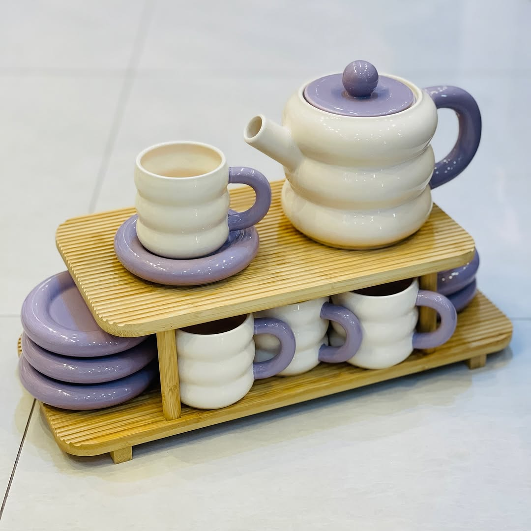 Luxury Vintage Ceramic Tea Set – 13 Pcs with Elegant Gift Box