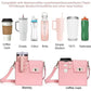 Leather Crossbody Bag with Cup Holder