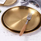 Elegant Golden Round Serving Tray