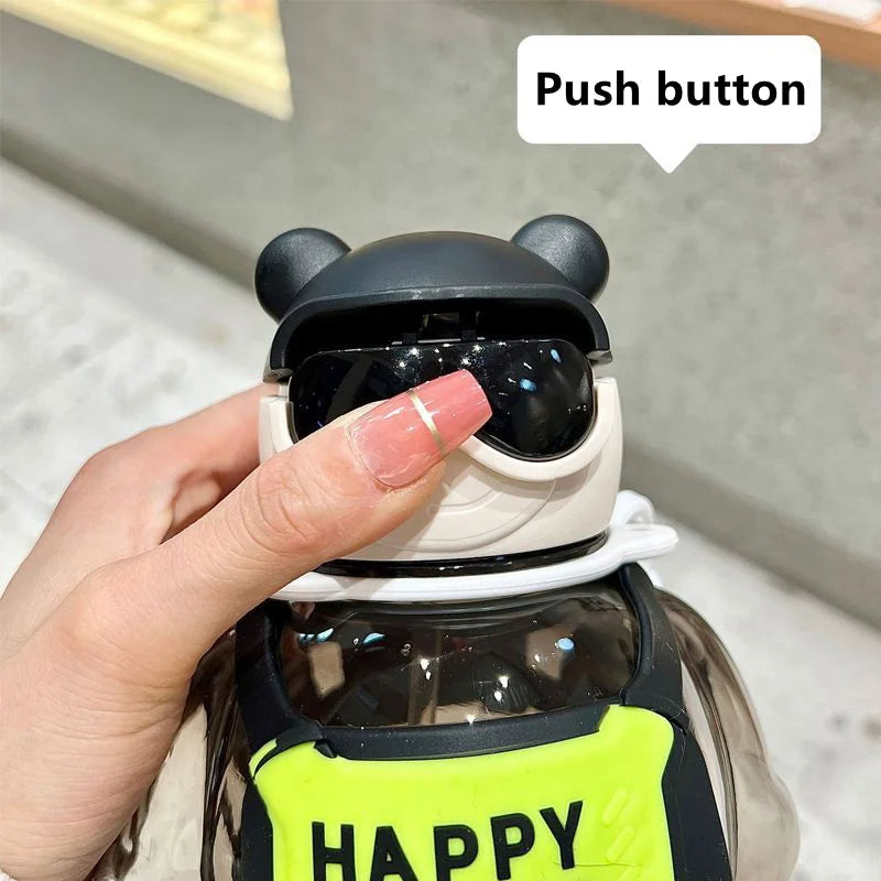 Cute Happy Mini Cool Water Bottle With Straw
