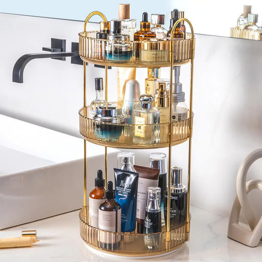 360° Rotating PET Cosmetic Organizer – 3 Tier