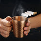 Hammered Texture Golden Coffee Cup