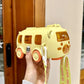 Portable Bus Water Bottle with Straw & Strap