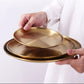 Elegant Golden Round Serving Tray