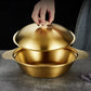 Golden Cooking Pot with Wooden Knob