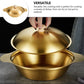 Golden Cooking Pot with Wooden Knob