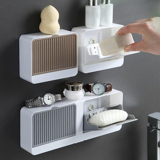 Double Layer Wall Mounted Soap Holder – No Drilling