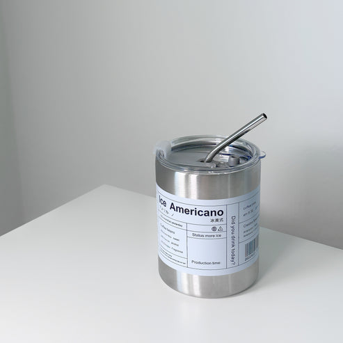 Insulated Coffee Cup with Straw and Lid - 350 ML