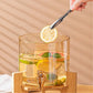 Glass Beverage Dispenser – Bamboo Base & Golden Deer Handle