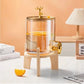 Glass Beverage Dispenser – Bamboo Base & Golden Deer Handle