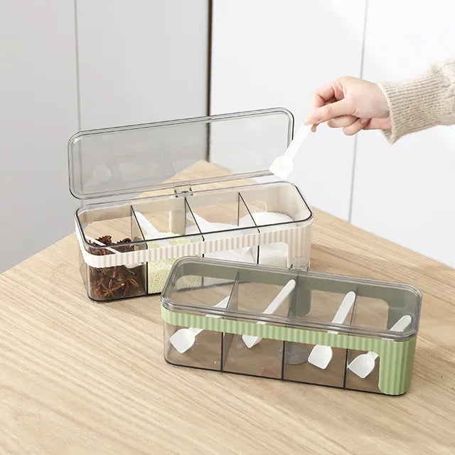 Acrylic 4 Compartments Spices organizer Box