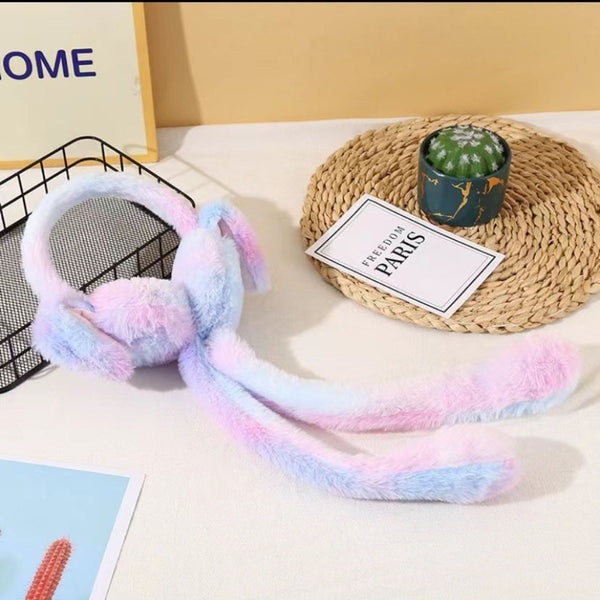 Plush Winter Moving Bunny Ear Earmuff