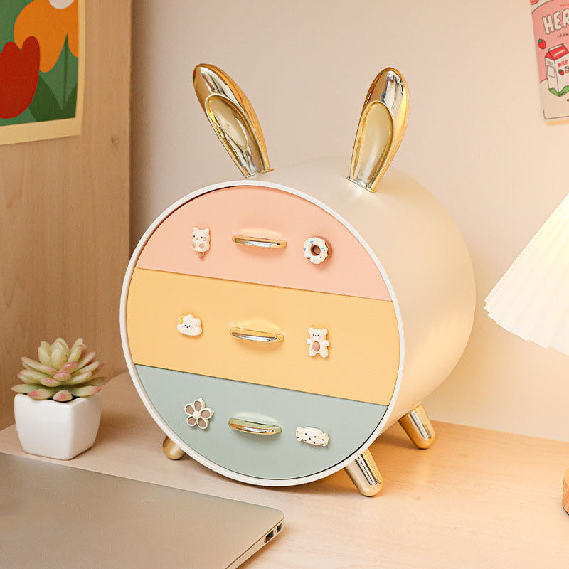 Cute Cartoon Bunny Ear Desktop Cosmetic Organizer