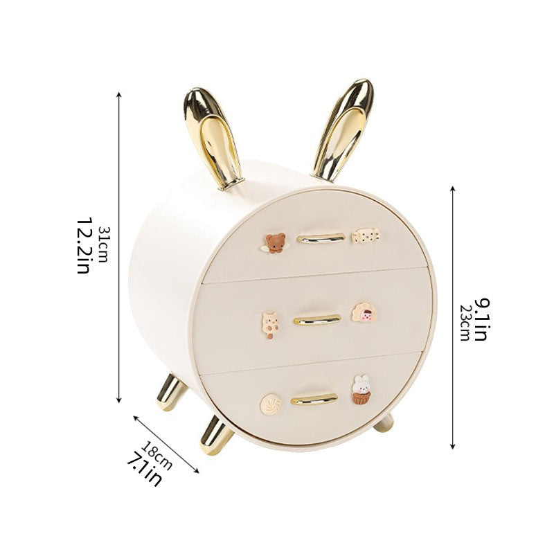 Cute Cartoon Bunny Ear Desktop Cosmetic Organizer