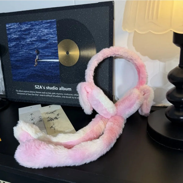 Plush Winter Moving Bunny Ear Earmuff