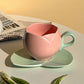 Ceramic Mini Tulip Coffee Mug With Saucers