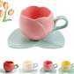 Ceramic Mini Tulip Coffee Mug With Saucers