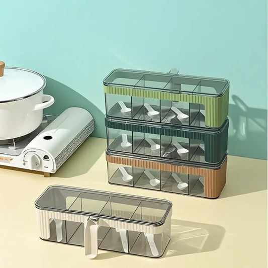 Acrylic 4 Compartments Spices organizer Box