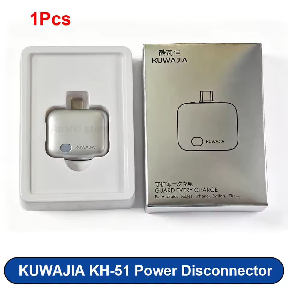 Portable USB-C Automatic Power-Off Charging Pops Up Device Physically Disconnects