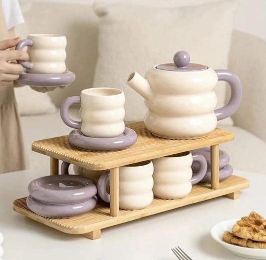 Luxury Vintage Ceramic Tea Set – 13 Pcs with Elegant Gift Box